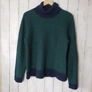 J Crew turtle neck sweater blue/green Large